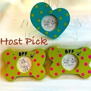 Pet Picture Frame Ornaments Wooden Set of Three $5 ADD ON with $15+ Bundle‎